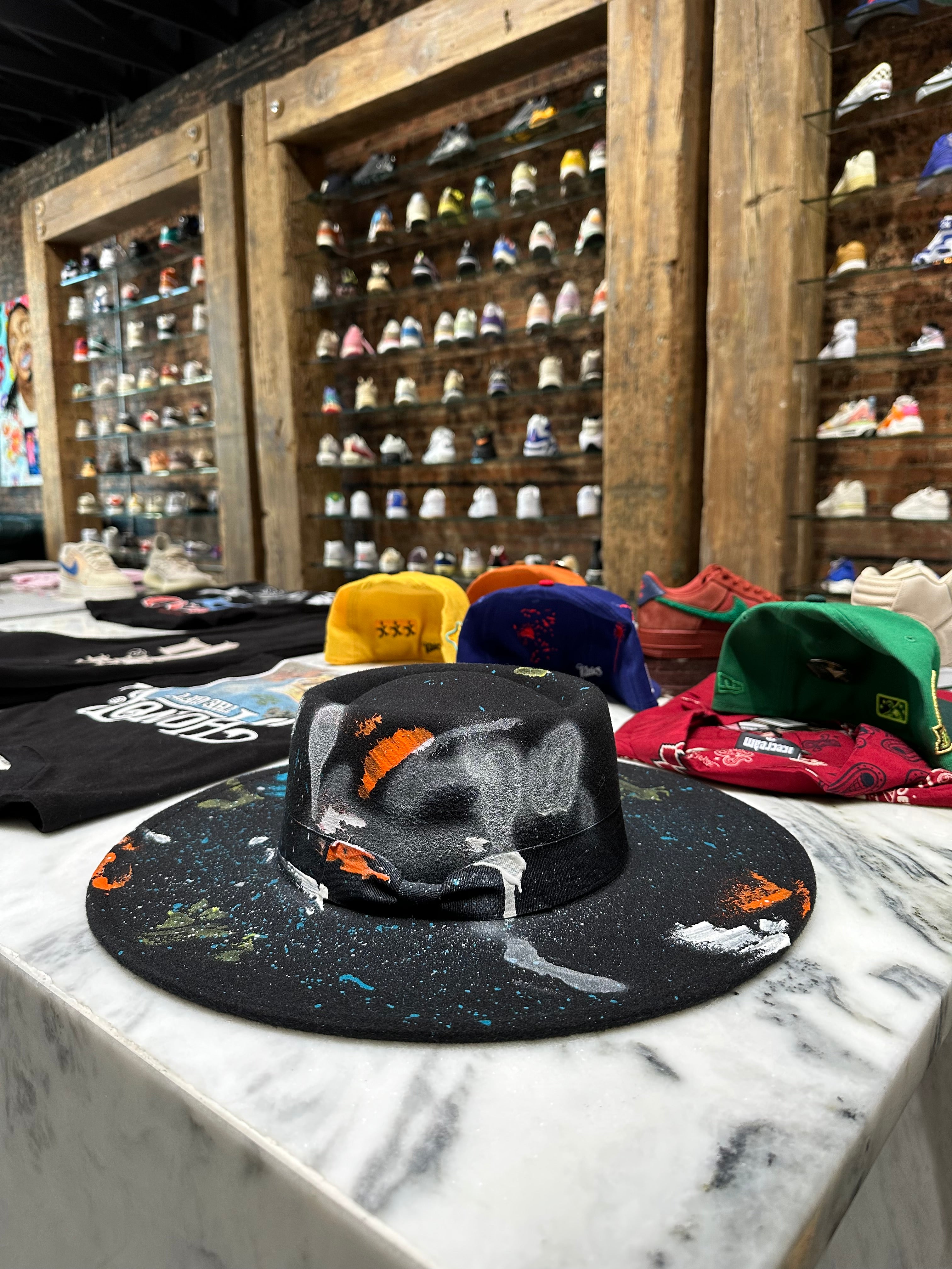 LIMITED BLACK PAINTED FEDORA